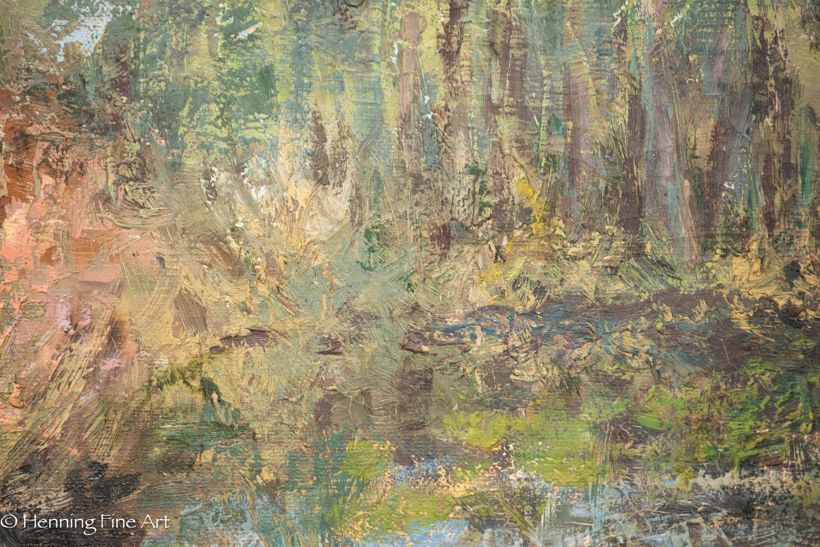 Beautiful Florida Impressionist Landscape Painting by Linda Hauser Cypress 23×29