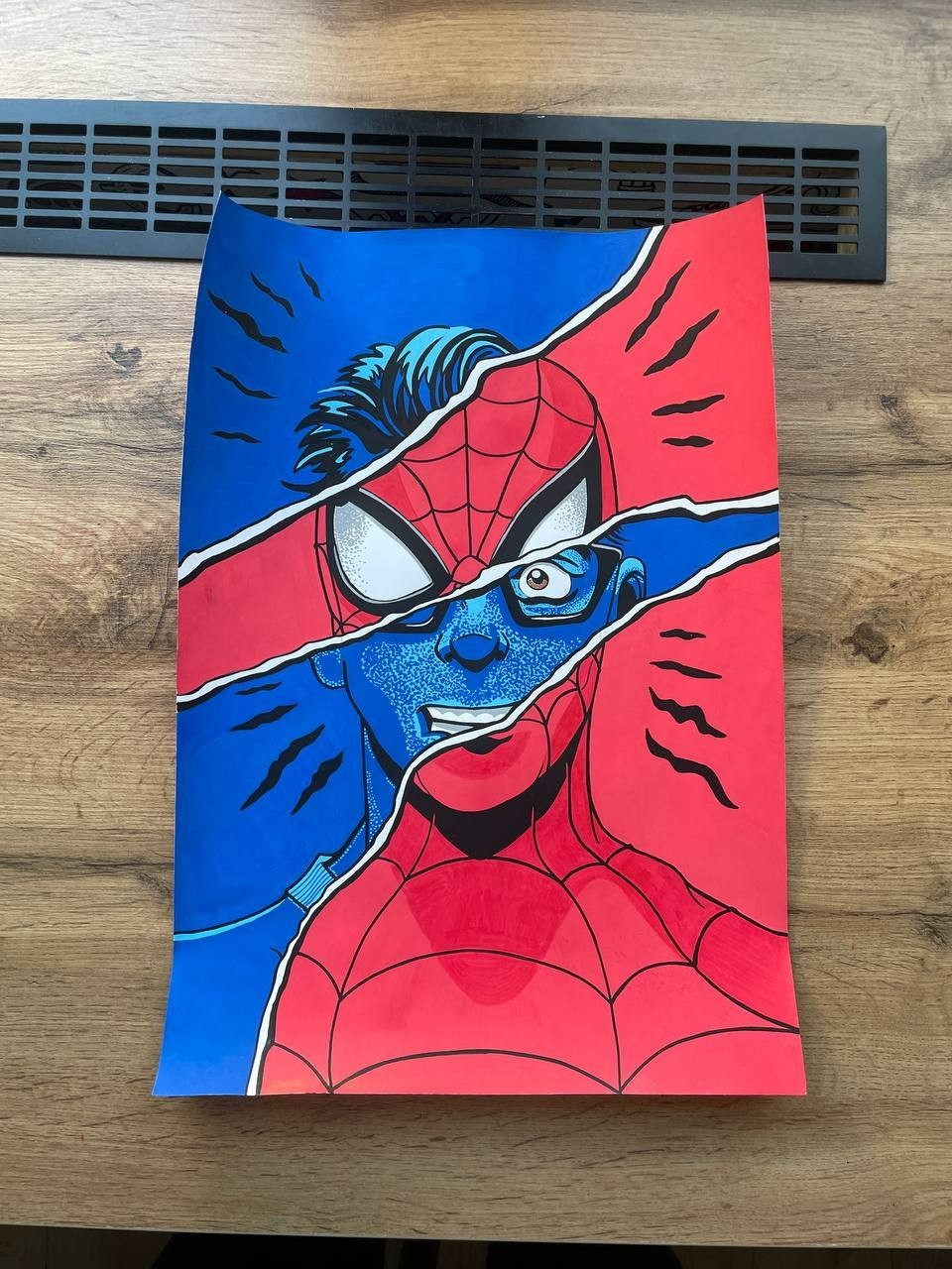 Spider-man Acrylic Marker Painting