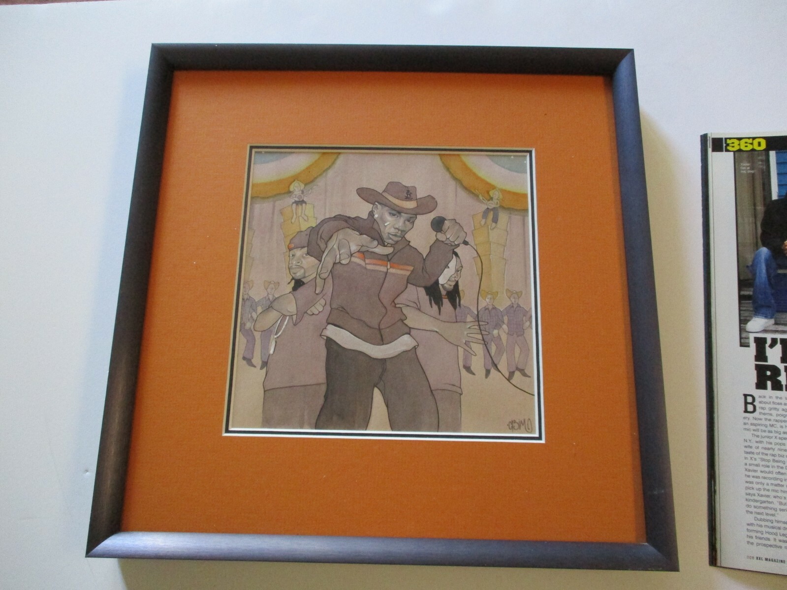 Published Framed XXL Rap Original Illustration Art Nelly Music Rare Hip Hop