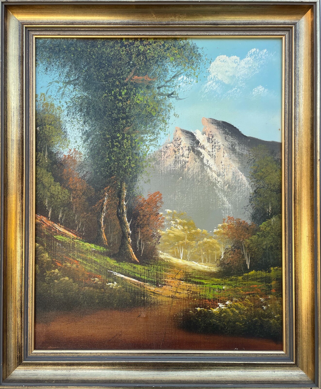 Unknown Impressionist Summer Landscape Valley Mountains Peaks Alps 48.5×58.5