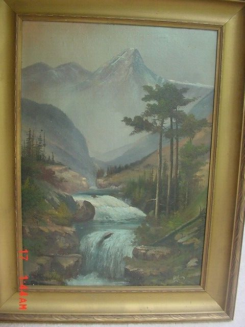 OLD CA 1900 FRAMED OIL PAINTING MT HOLY CROSS COLORADO SIGNED