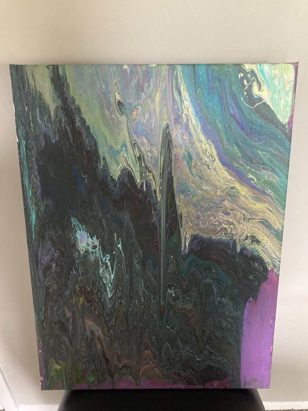 Abstract Trippy Painting on canvas Original Unique Hand Painted Into The Night