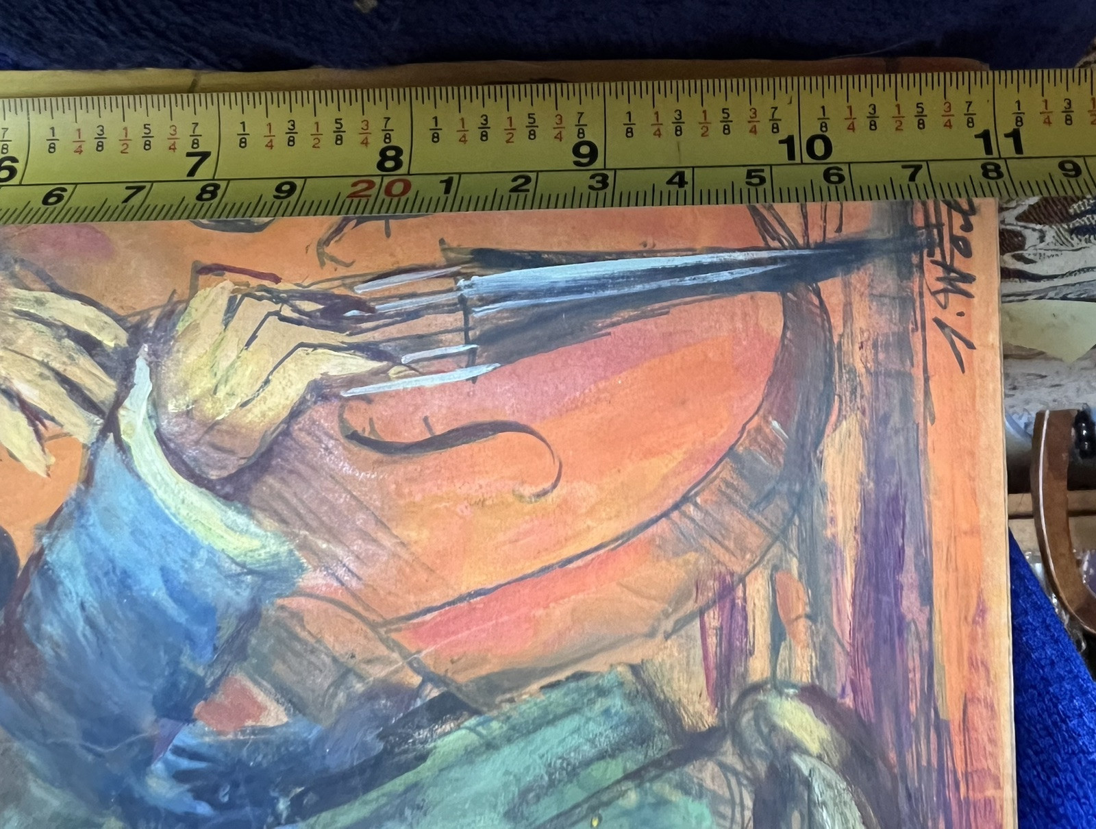 ORIGINAL GOUACHE PAINTING JEWISH KLEZMER BAND SIGNED JACOB WOLBERG
