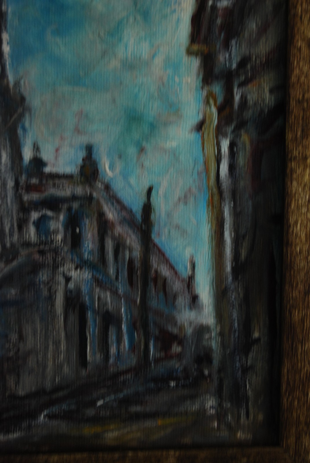 FRAMED SIGNED ORIGINAL OIL VIEW OLD COLONIAL TRINIDAD, CUBA ARTIST: HECTO VIDAL