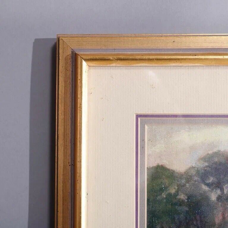 ANTIQUE ARTS & CRAFTS IMPRESSIONISTIC LANDSCAPE PAINTING