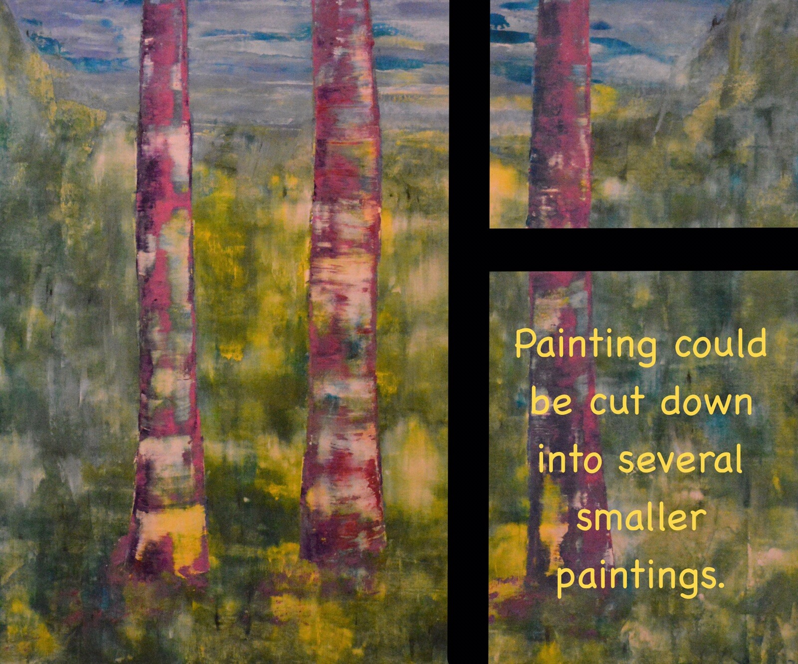 Mark Little original￼ canvas￼￼￼ Painting 81” X 62” XL (6ft. 9in)Abstract Landsca