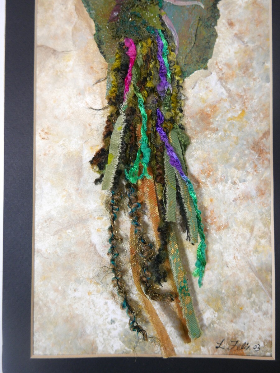 Lori Felix Unique Painted Paper Mixed Media Original OOAK HAND SIGNED