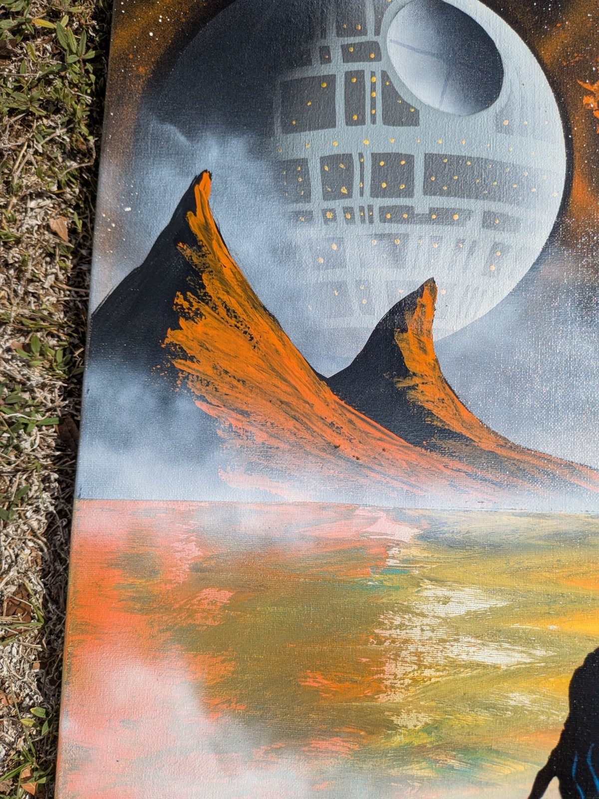 Original Star Wars Spray Paint Art On Canvas- 20X24