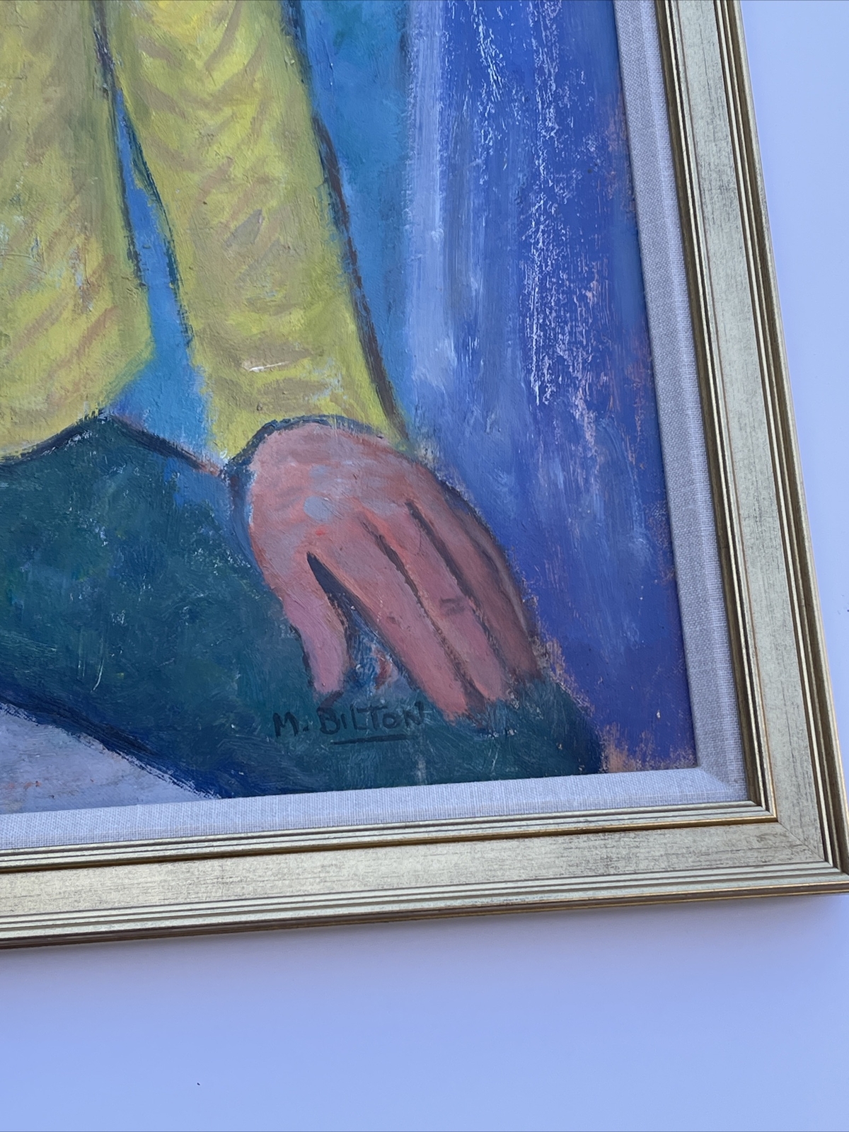 Mid Century Painting New Jersey Maurice Bilton Listed PORTRAIT modernism wpa