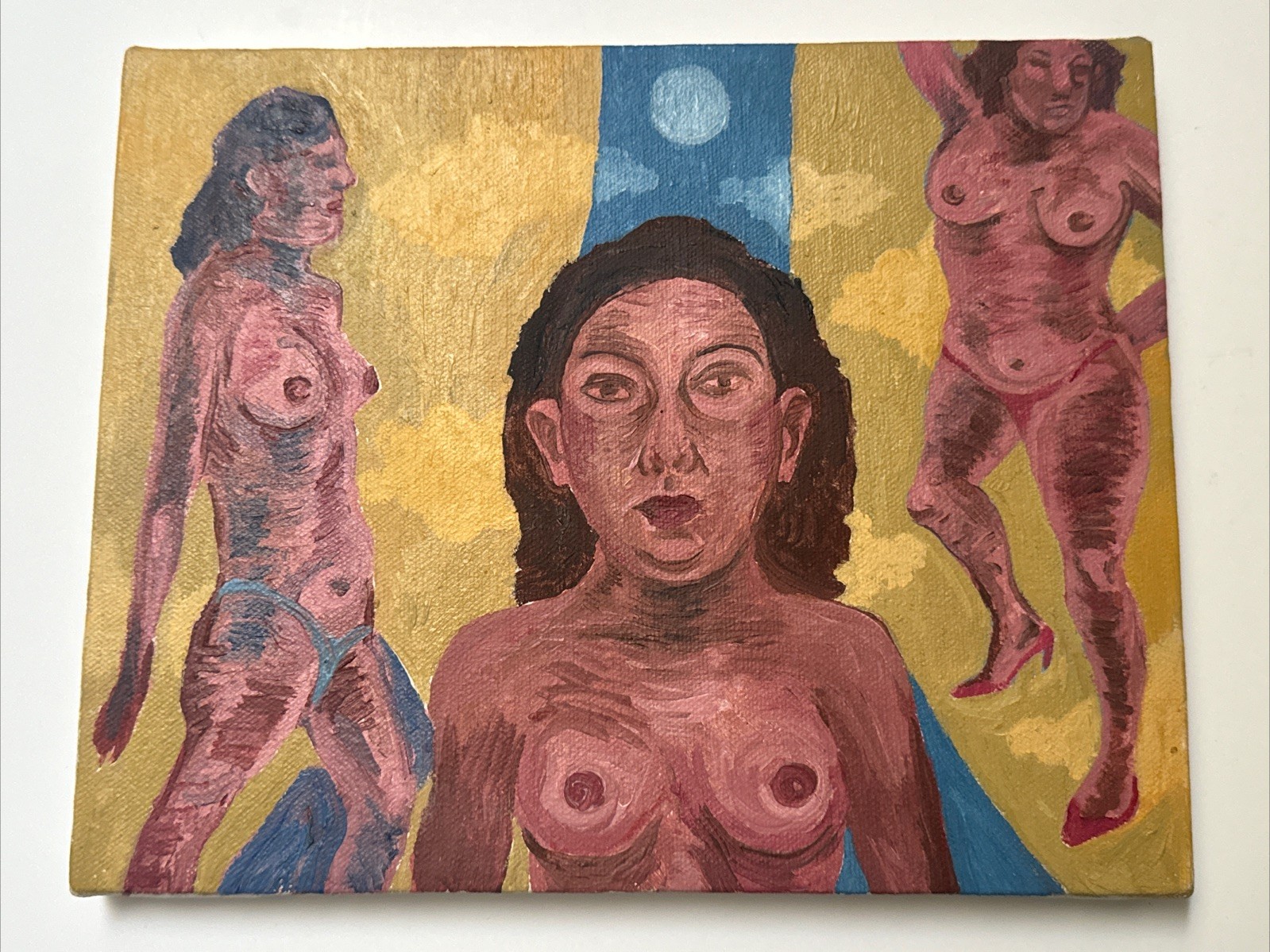 Jose Lozano Painting Mexican Chicano Art Woman Women Portrait Modernist Vintage