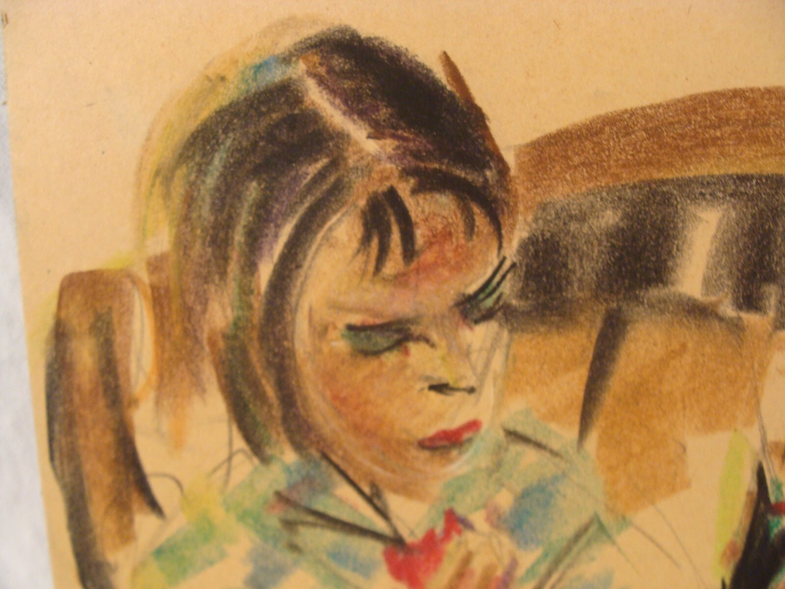 Antique John E Huszer Woman Reading Book Painting