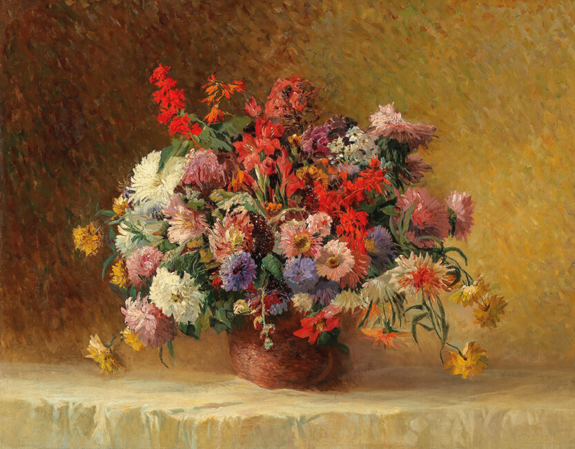 Colorful flowers still life oil painting Giclee Art Printed on canvas L2799