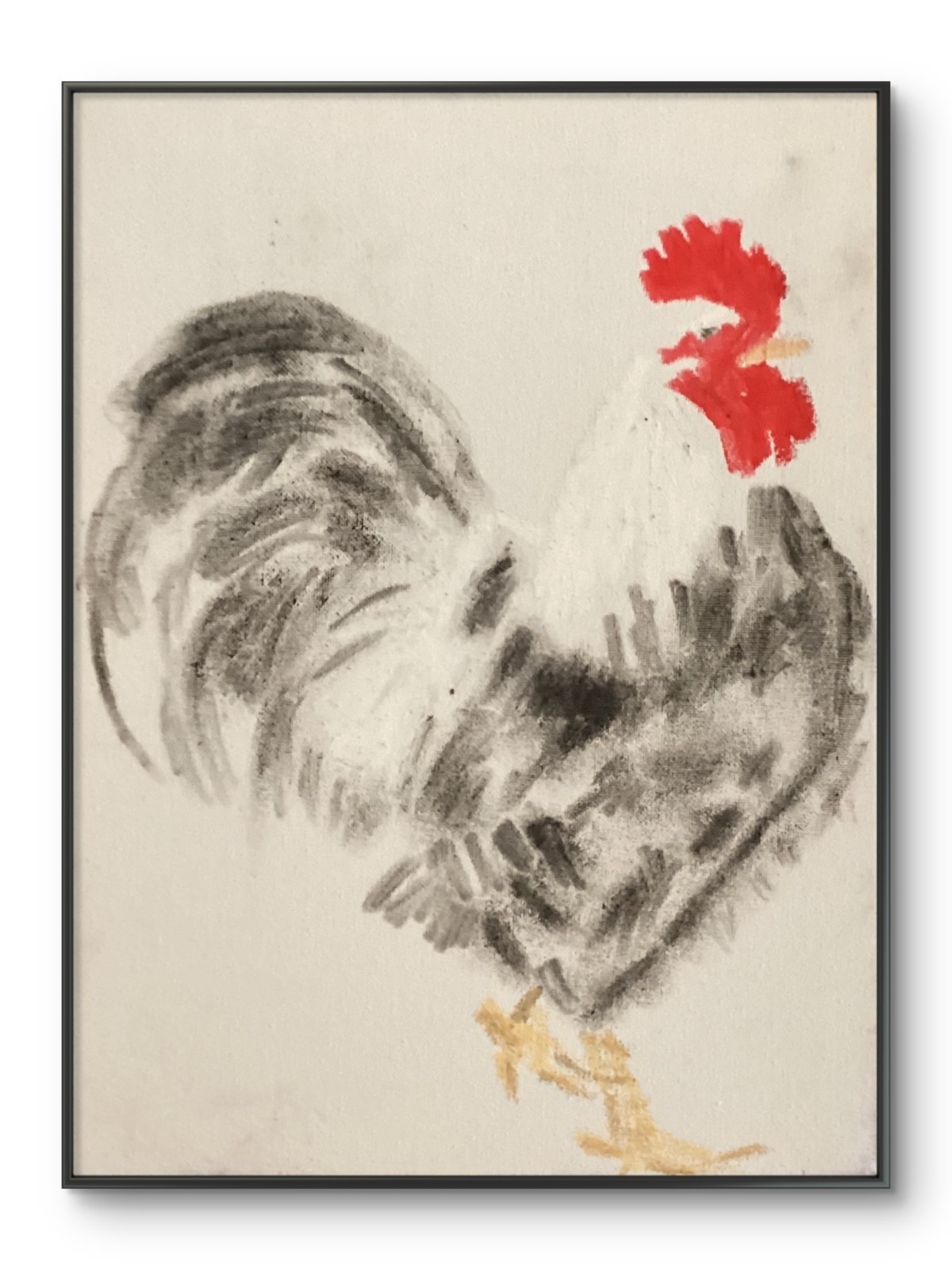 Abstract Chicken Rooaster Contemporary Pop Bold Original Wall Art 11×14 Canvas