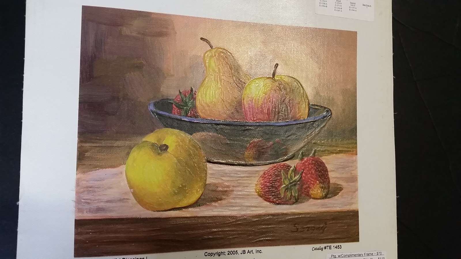 Bountiful Blessings Lithograph Painting on Canvas Signed Art Thanksgiving Decor