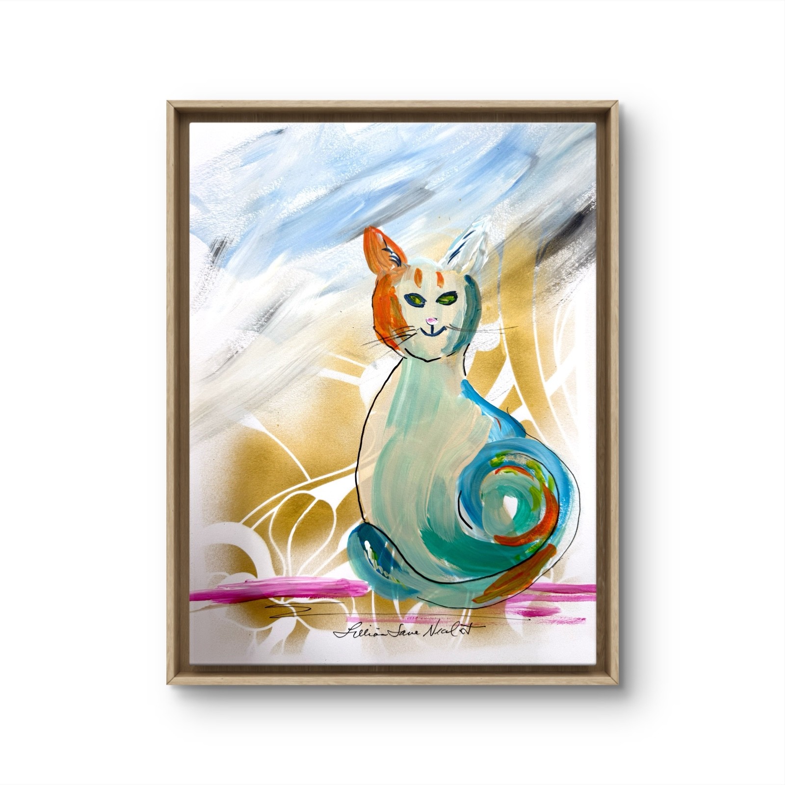 11″x14″Colorful Acrylic Painting on Paoper Original Artwork Signed