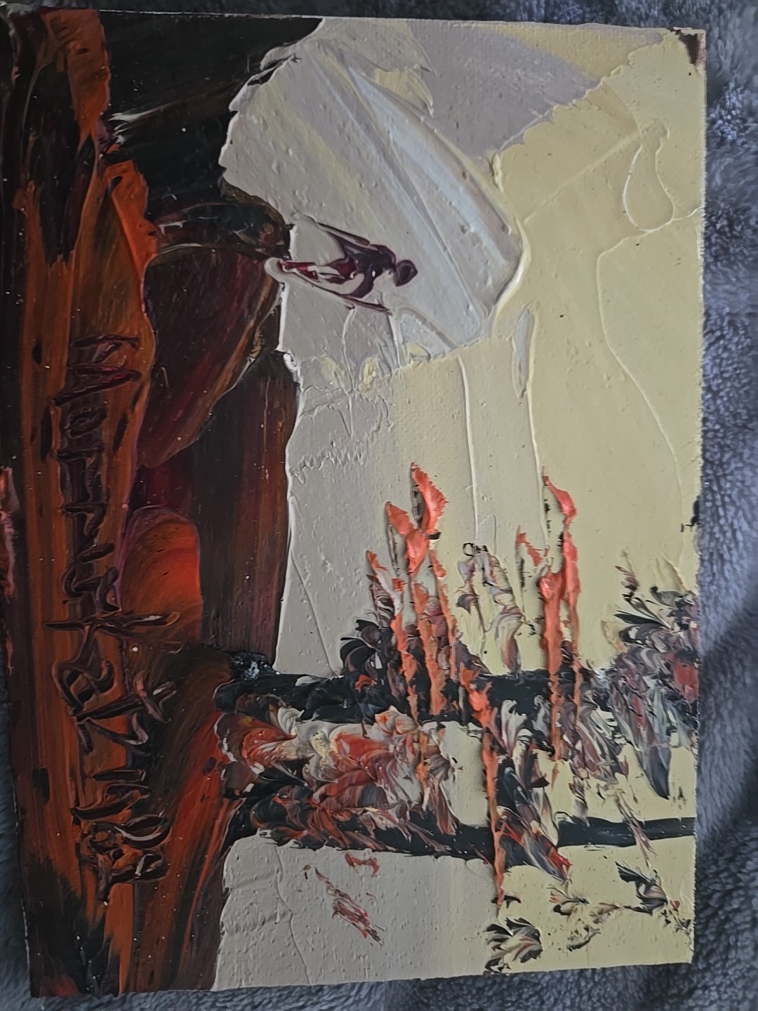 Morris Katz Original Painting 5×7 Signed 1982