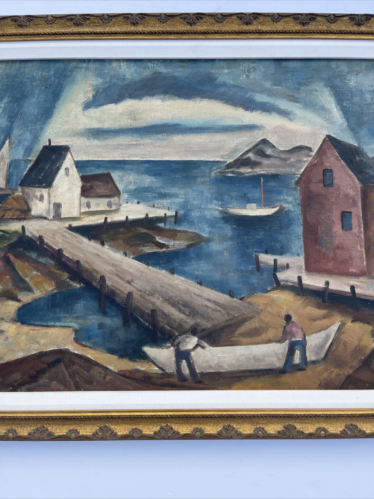 Mid Century Painting New Jersey Maurice Bilton Listed Famous WPA REGIONALISM OIL