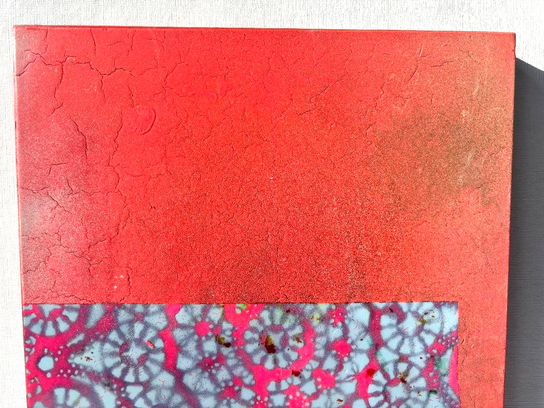 Patrick Warner 1998 Abstract Painting «Drone» 11×14 Mixed Media