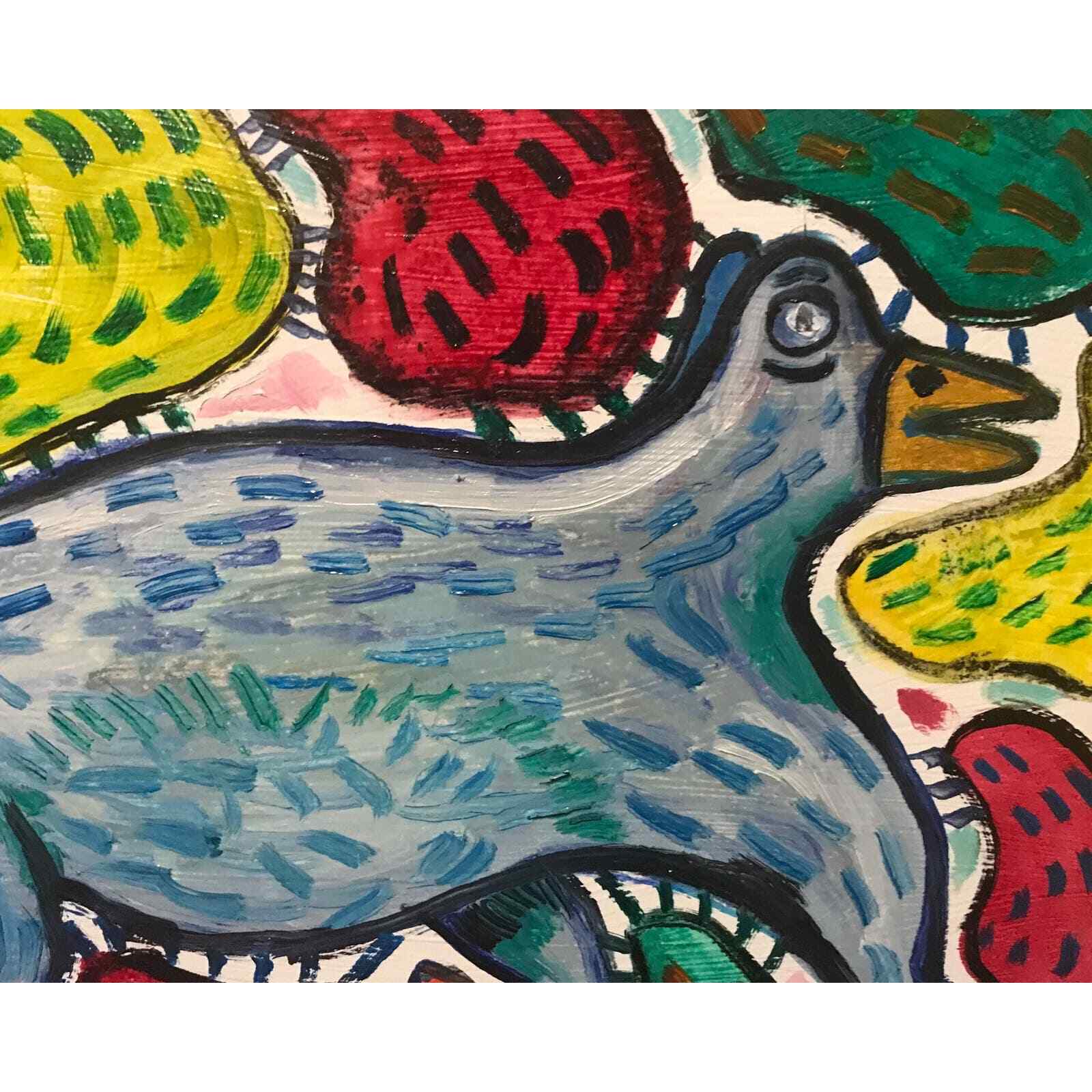 9×12” Original Outsider Painting on Wood Panel | Strange, Funky, Cryptid Animal