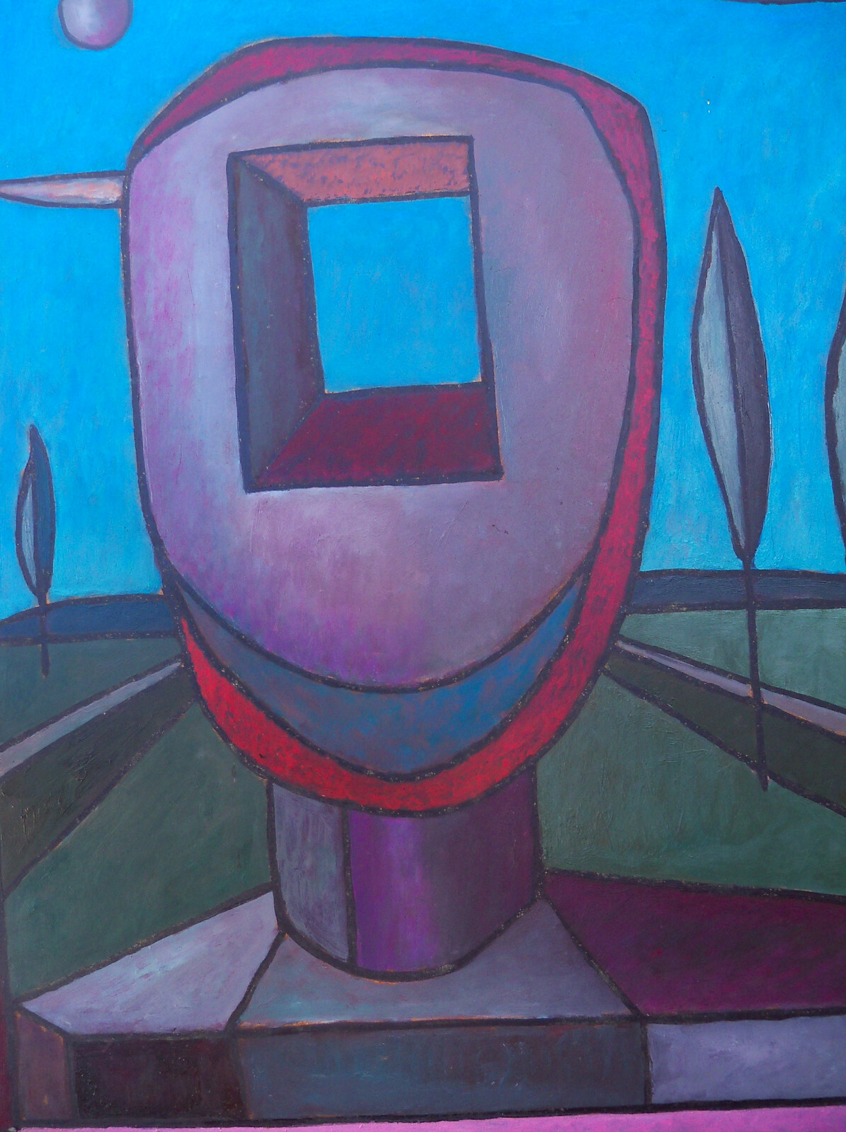 Original Oil on Board Abstract Surrealism Painting by Listed Windsor Utley