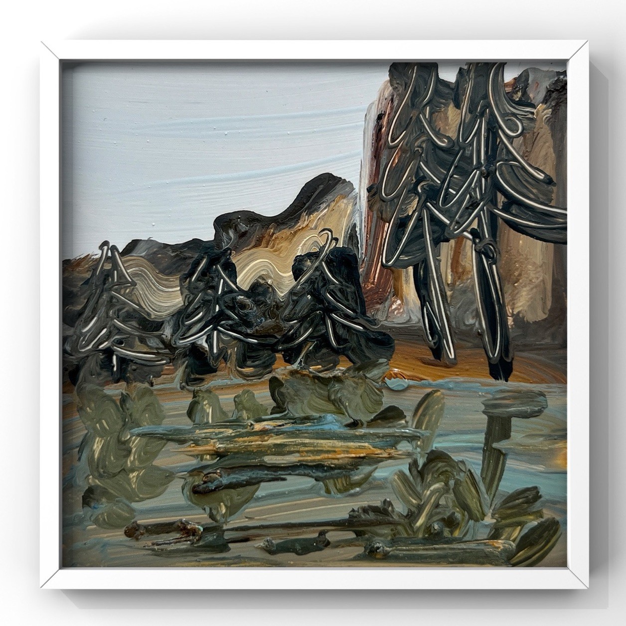 California National Park Painting • Tiny Cabin House Decor Moody Aesthetic Art