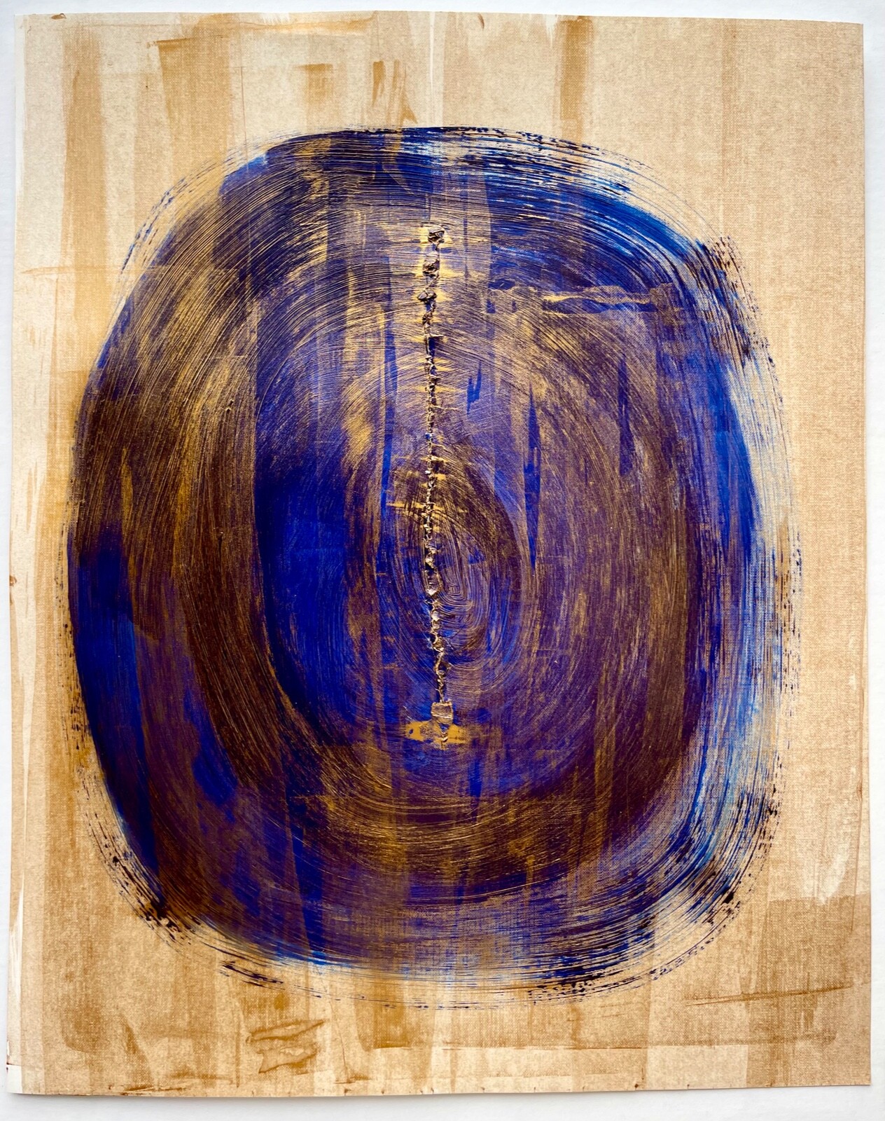 MODERN MINIMALIST PAINTING BLUE AND GOLD
