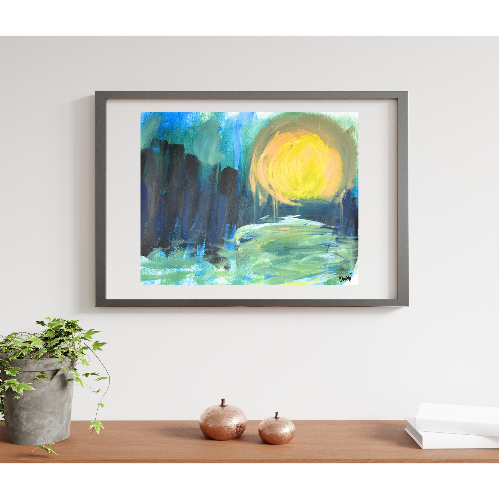The Source, Abstract Expressionism 11×14 Multi-Color Original Painted Paper #1