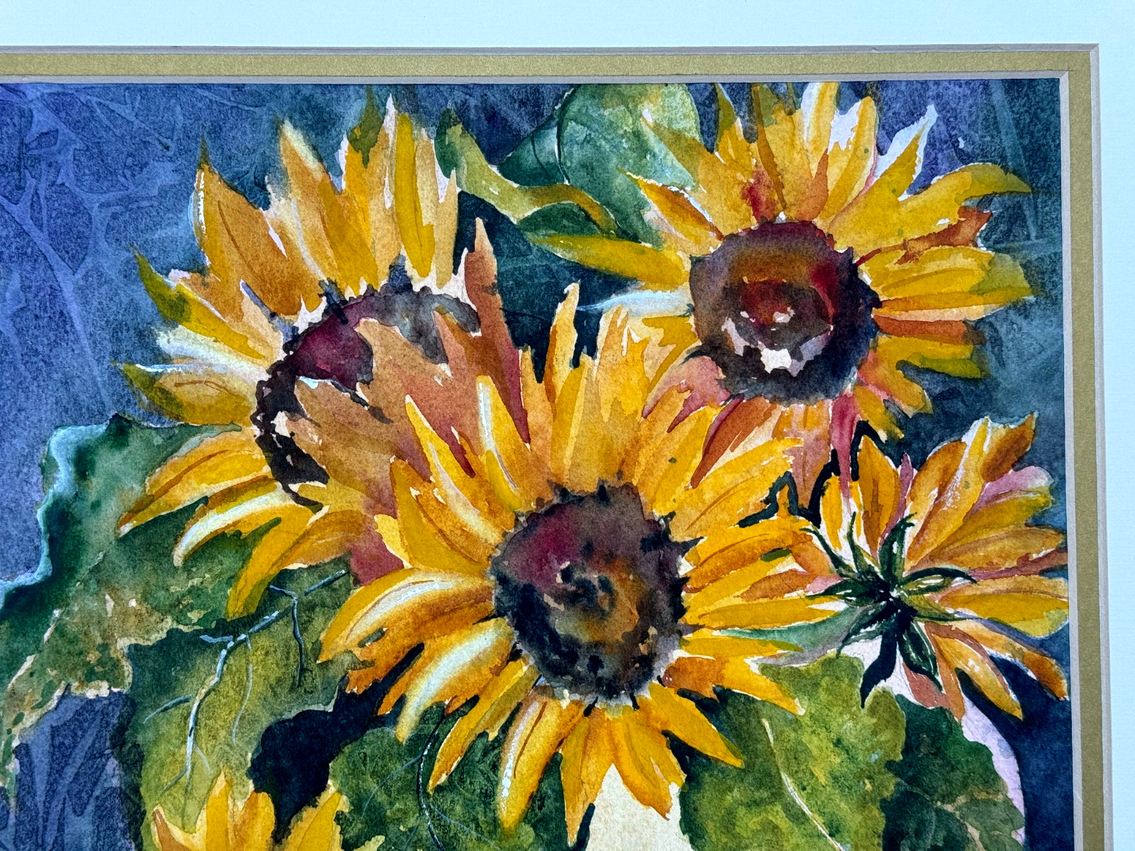 D. CORTESE SIGNED WATERCOLOR PAINTING SUNFLOWERS IN POTS STILL LIFE ORIGINAL ART