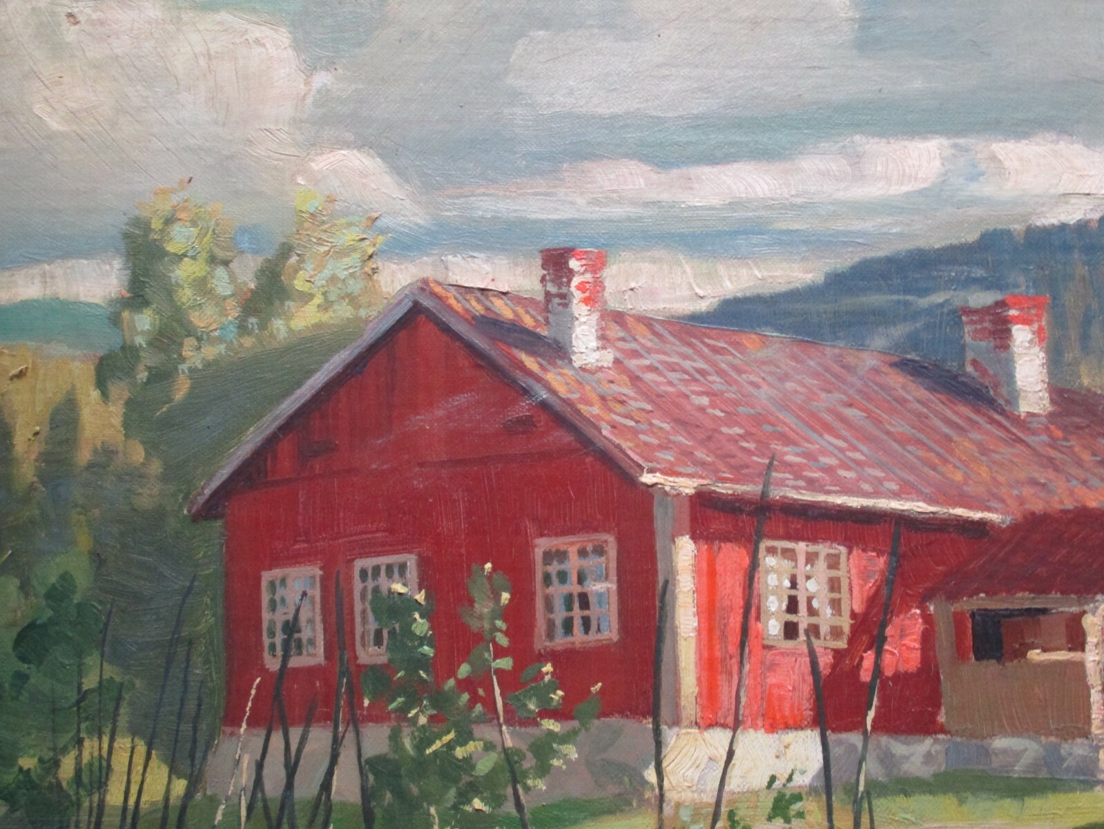ANTIQUE 19TH TO 20TH CENTURY OIL PAINTING 1903 LANDSCAPE WITH GIRL AND HORSE OLD