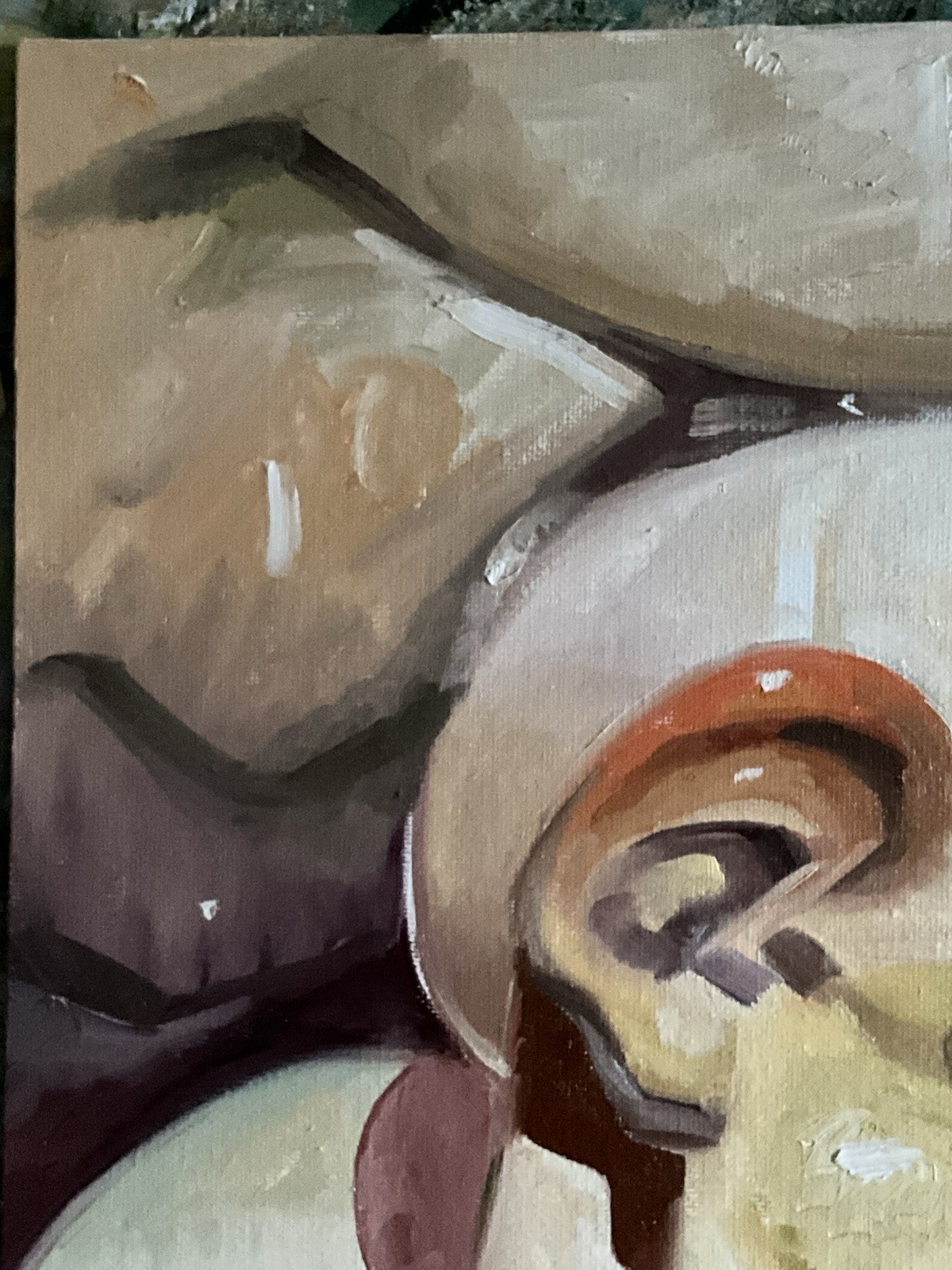 French Realism Body Gradient Study Human Man 12×16 Org Oil Painting On Canvas
