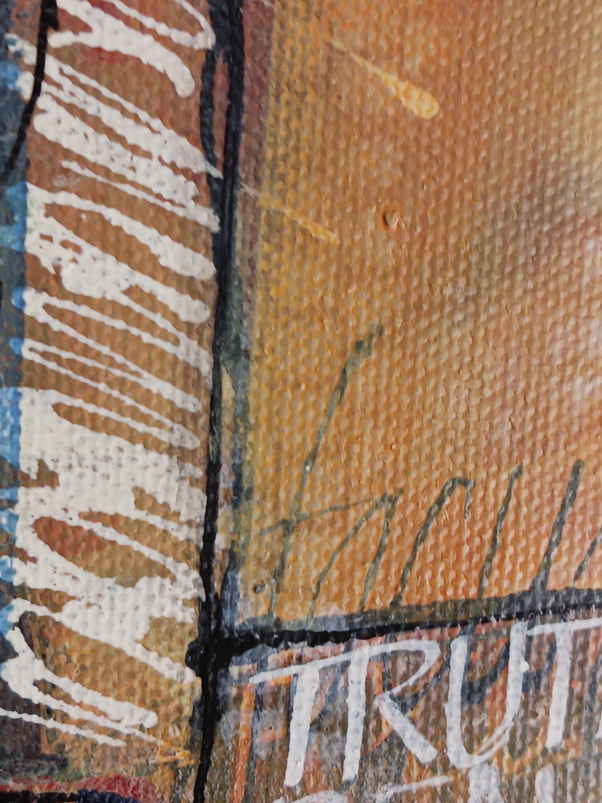 Abstract Painting metal, calligraphy, «Truth and Beauty 2» studio $550 2015