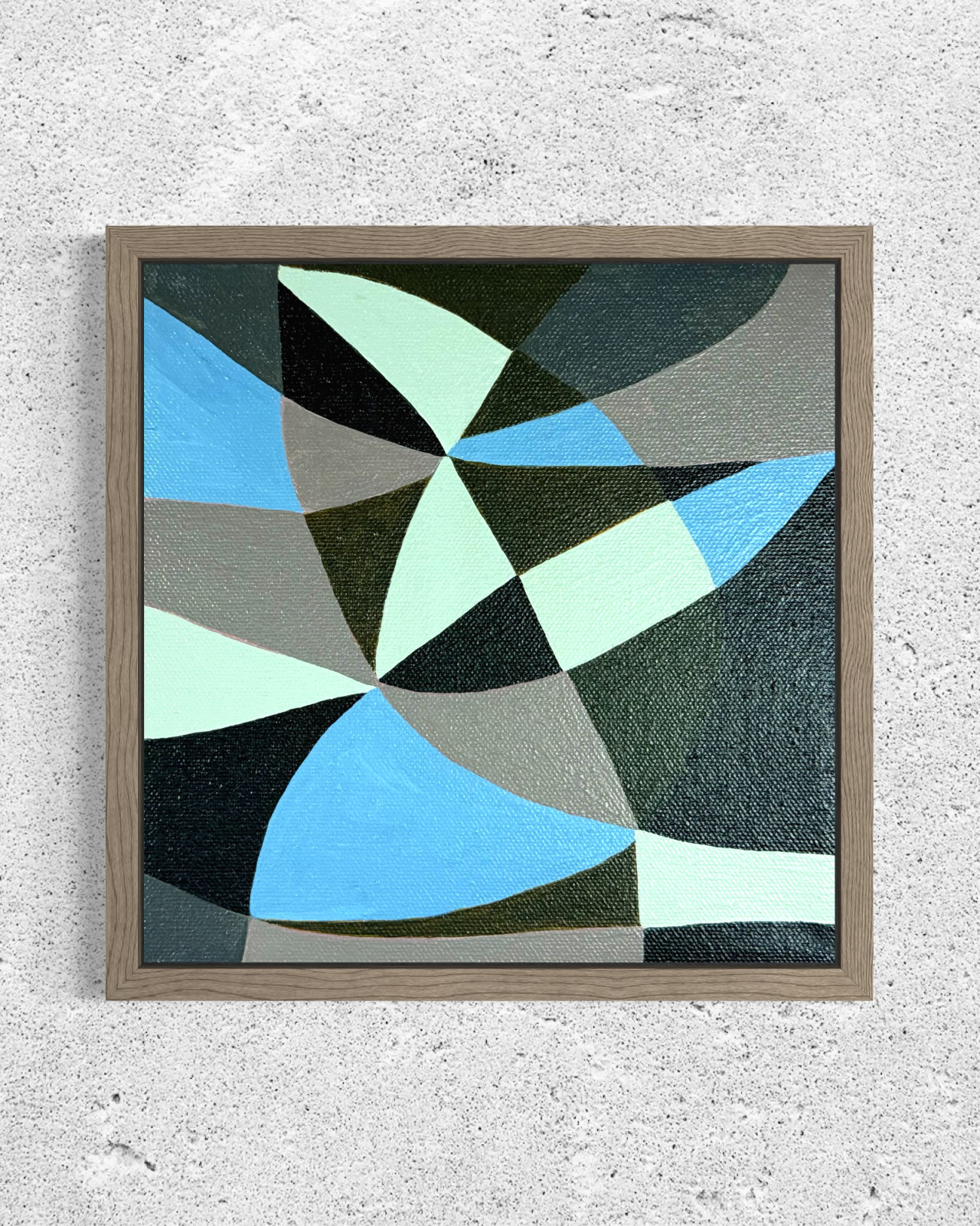 Original Abstract Mid Century Modern Acrylic Painting on Canvas 8×8 Wall Art
