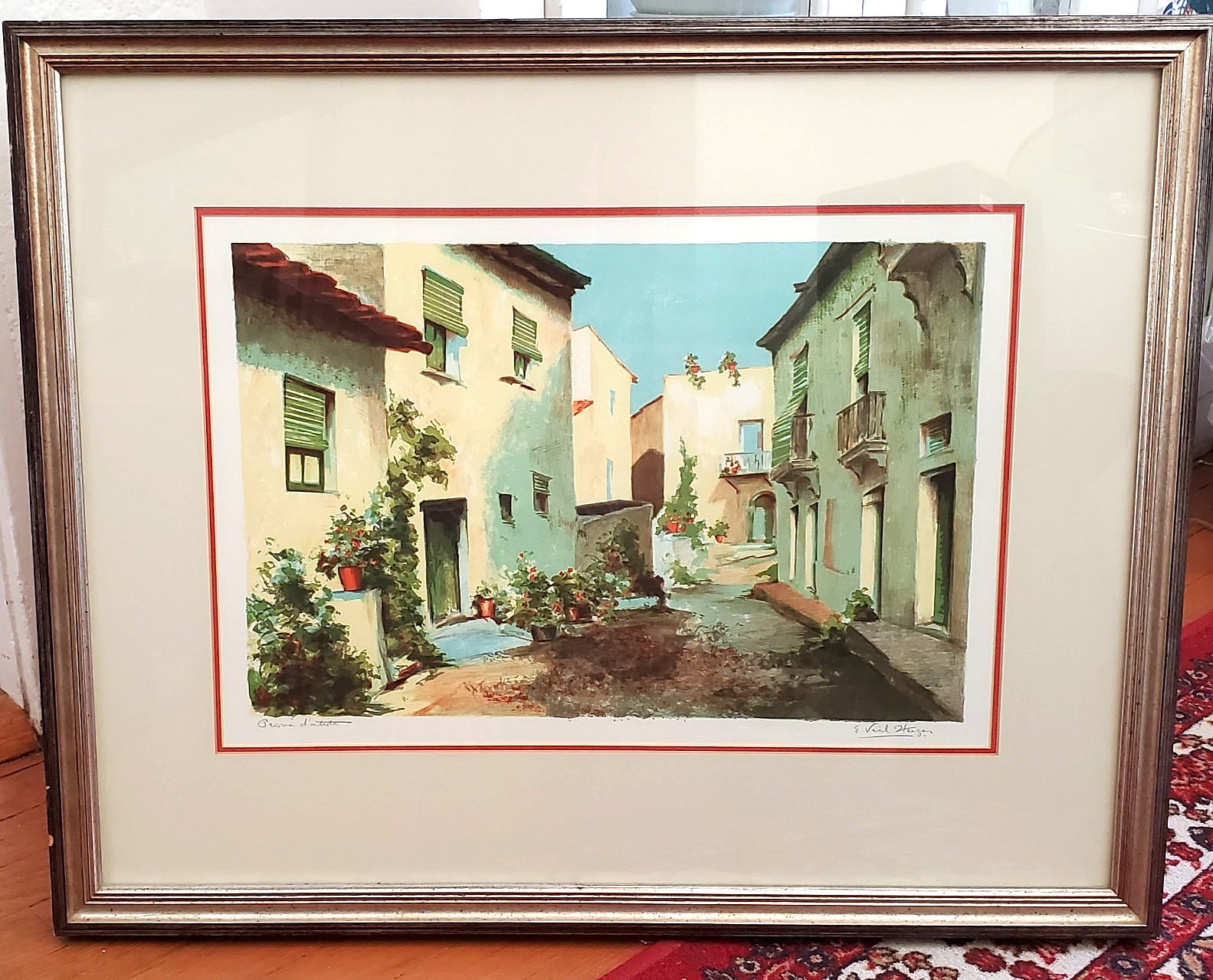 EDUARDO VIAL HUGAS ORIGINAL LITHOGRAPH (1910-1999) SPAIN STREET SCENE SIGNED