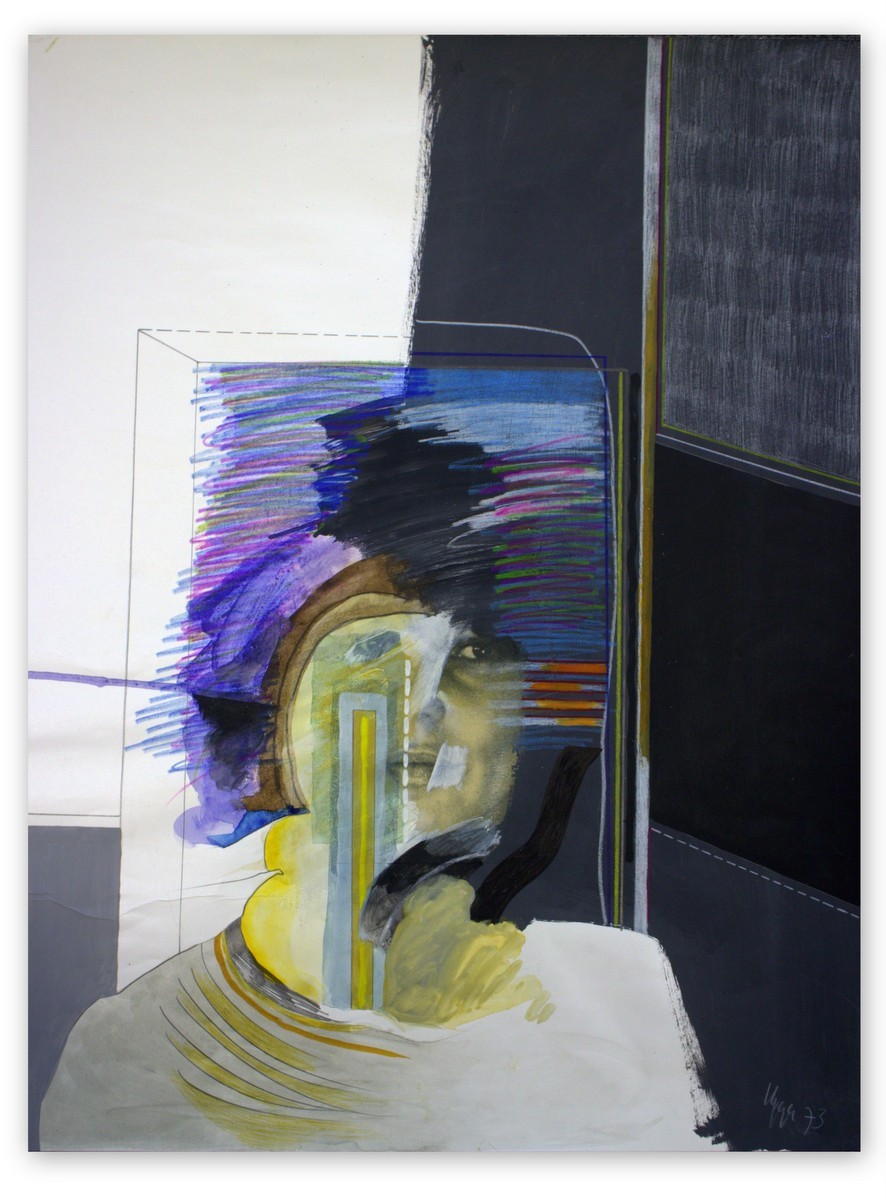 Hans Nyga, Gouache III, 50cm x 66cm 1974, British Style, Rare Estate