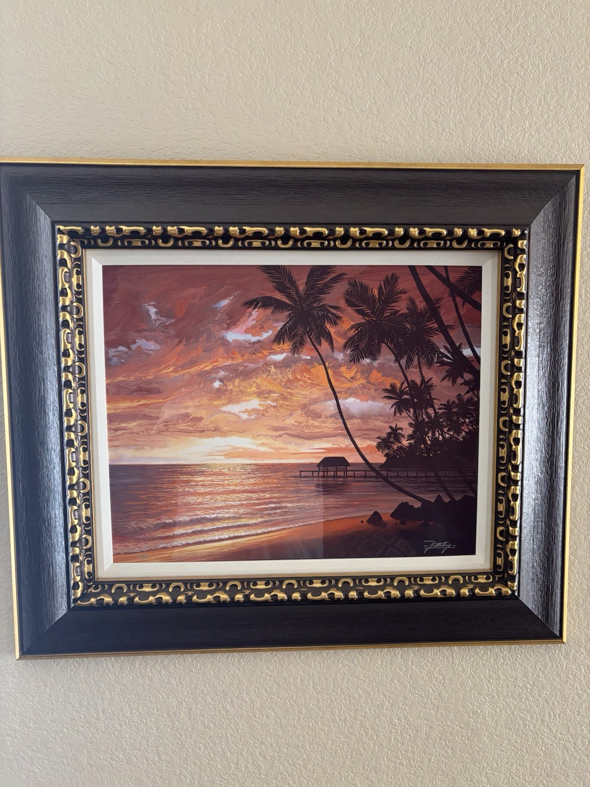 «Tropical Tranquility» Jon Rattenbury Dye Sublimation on  aluminum  16″x20″