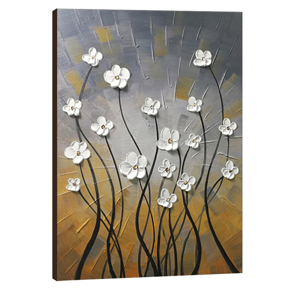 Canvas Wall Art Paintings Picture Hand Paint Original Home Decor Floral Brown