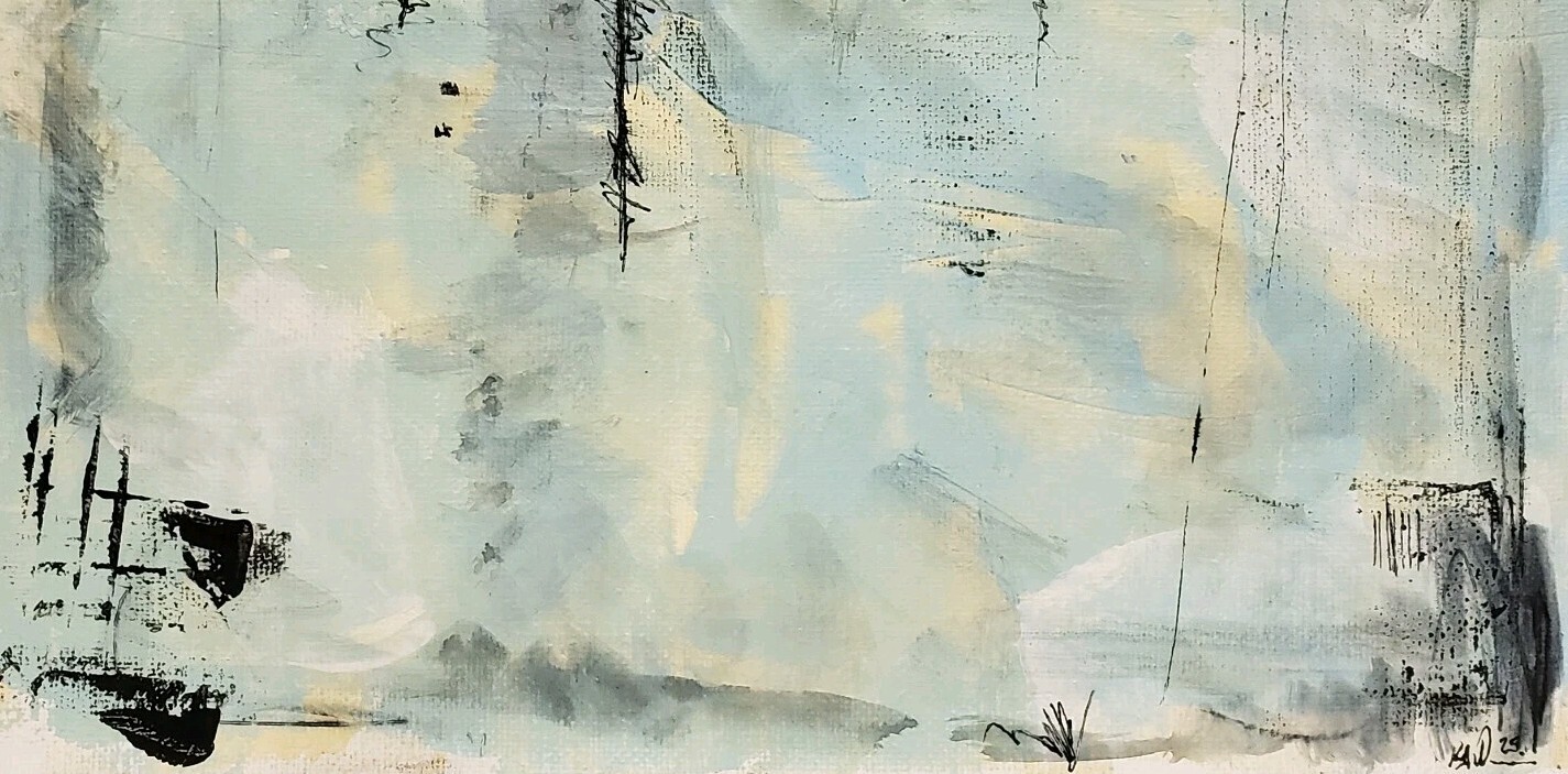 No.651 Original Abstract Modern Minimal Textured Painting By K.A.Davis