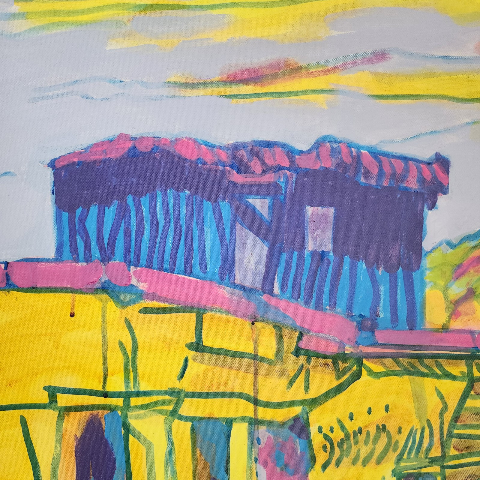 Don Mosbarger Original Acrylic Painting Adobe Southwest Art 30×40 Canvas Signed