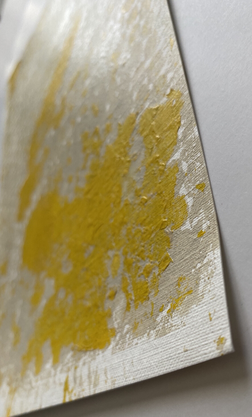 Abstract Acrylic Original Painting On Canvas Paper 9X12 Yellow