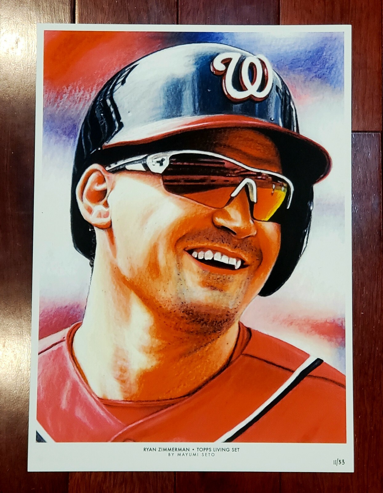 Ryan Zimmerman #’d 11 Zim’s jersey # Topps Living Set Fine Art #254 – #’d to 33