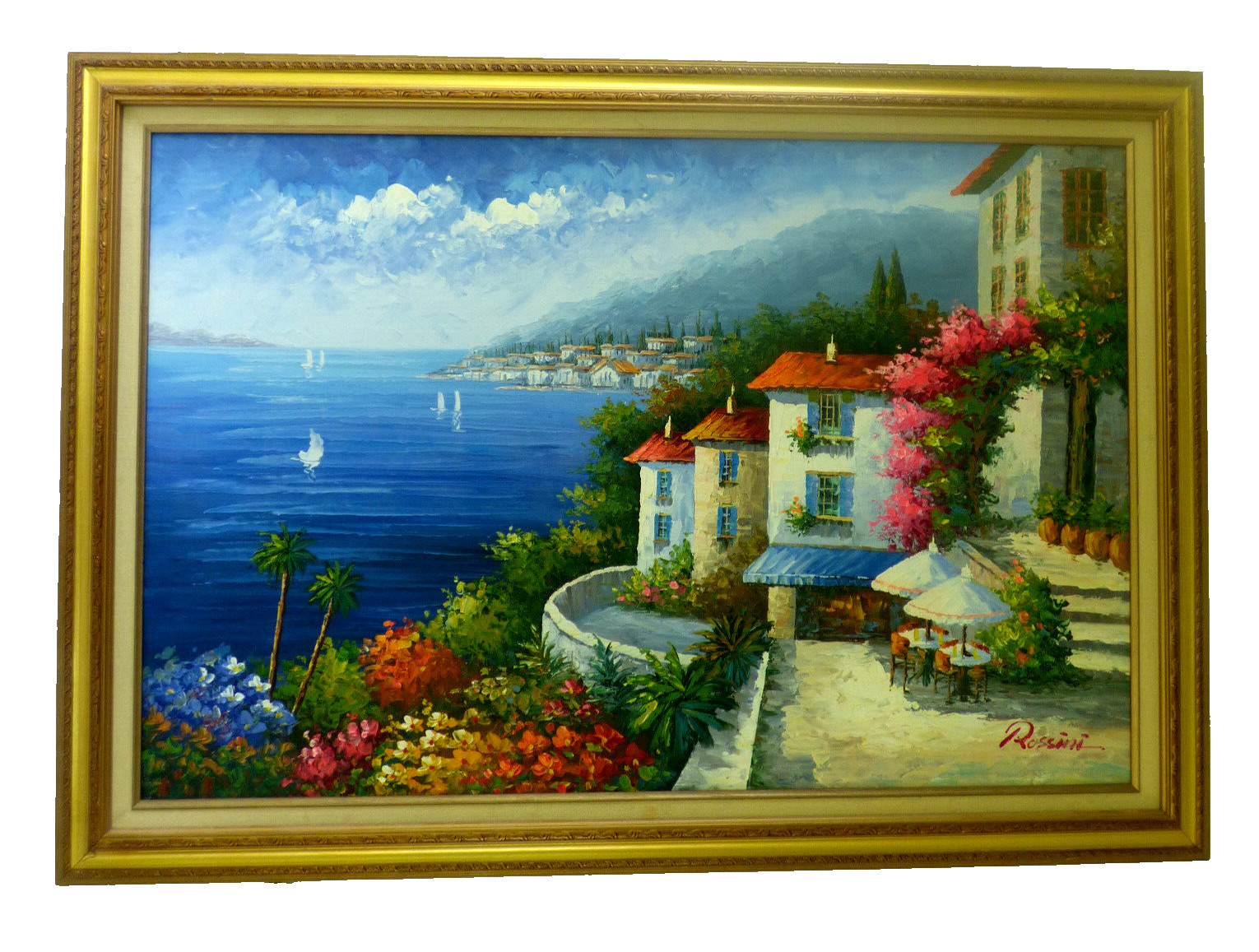 Rossini Original Painting Oil on Canvas Framed 29″ x 41″