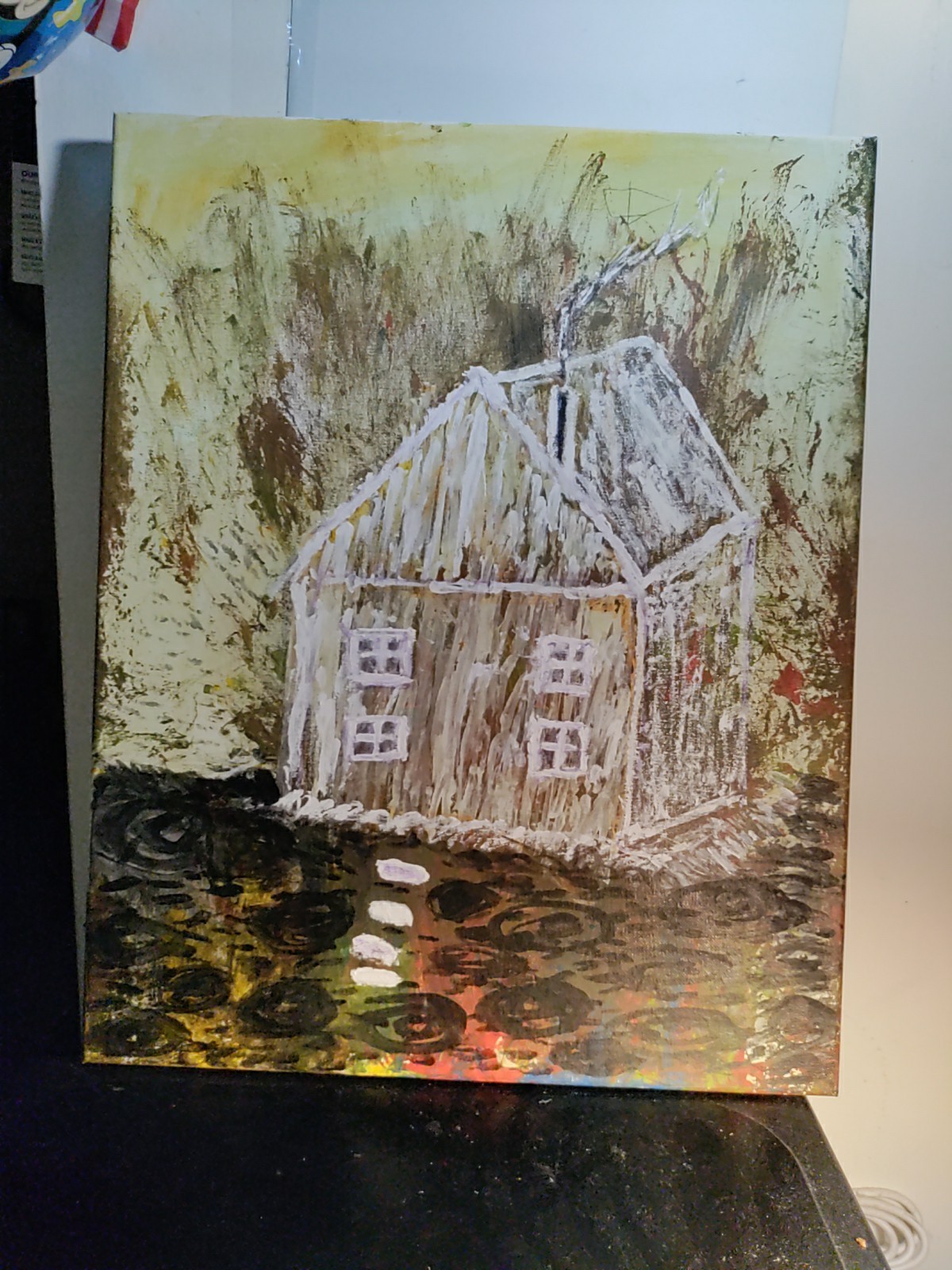 White House On Deep Swamp Original Painting 16×20 Inches