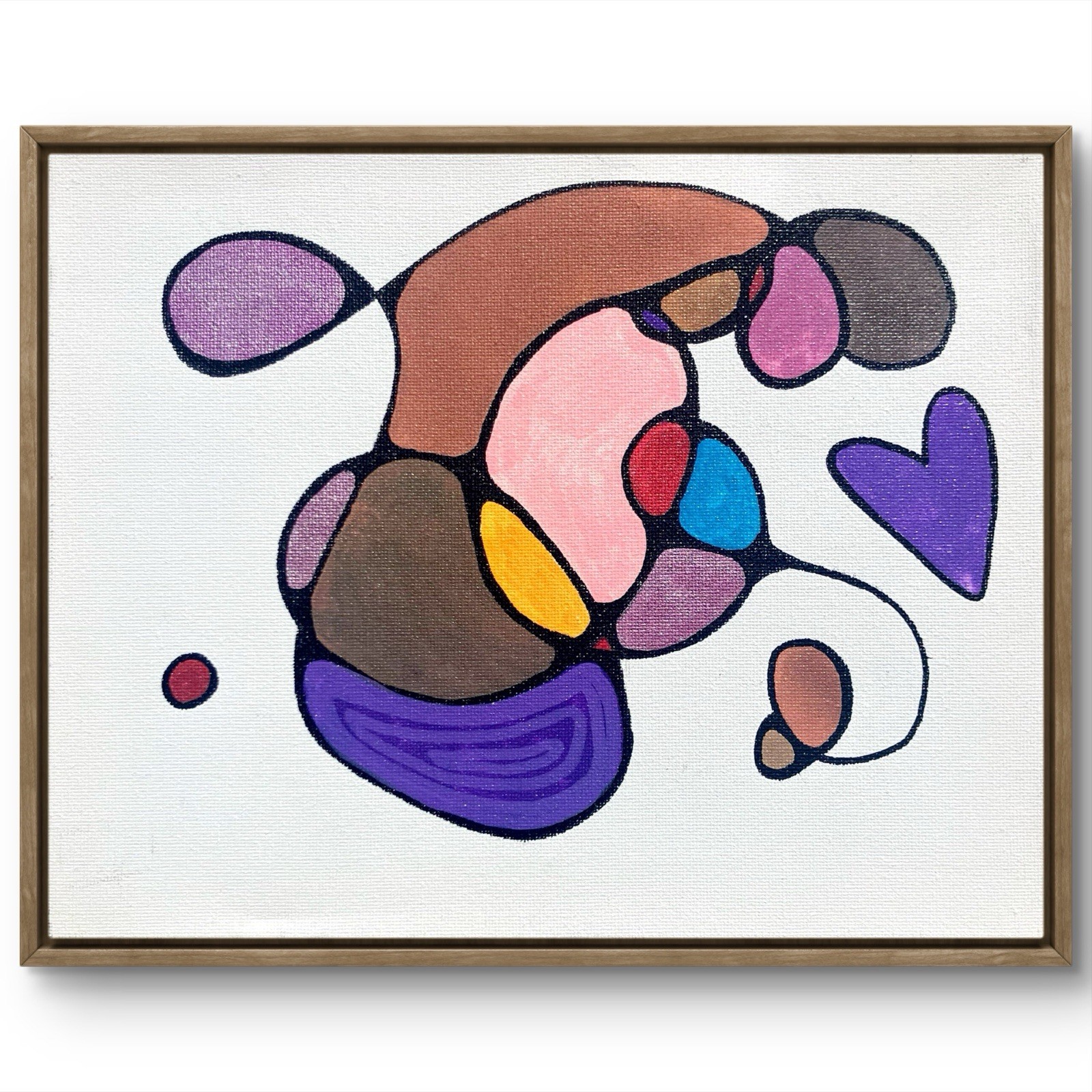 TITA PAINTZ Geometric Cow Earth Tones Wall Art 8×10 Canvas