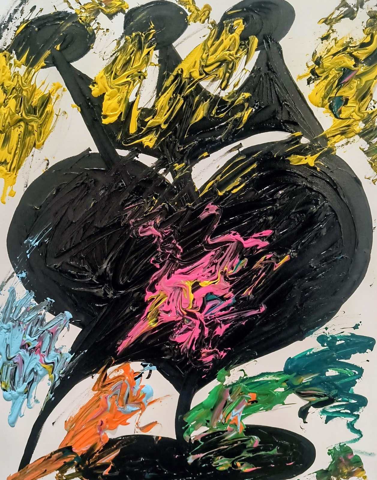 Trey Coppland, Cry 4 Me! Abstract Acrylic Painting, 24+30 in, 2026, Signed