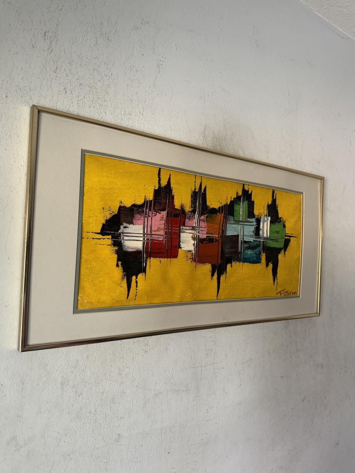 FRANS STORM VINTAGE MODERN ABSTRACT CUBIST OIL PAINTING OLD DUTCH MODERNISM ART