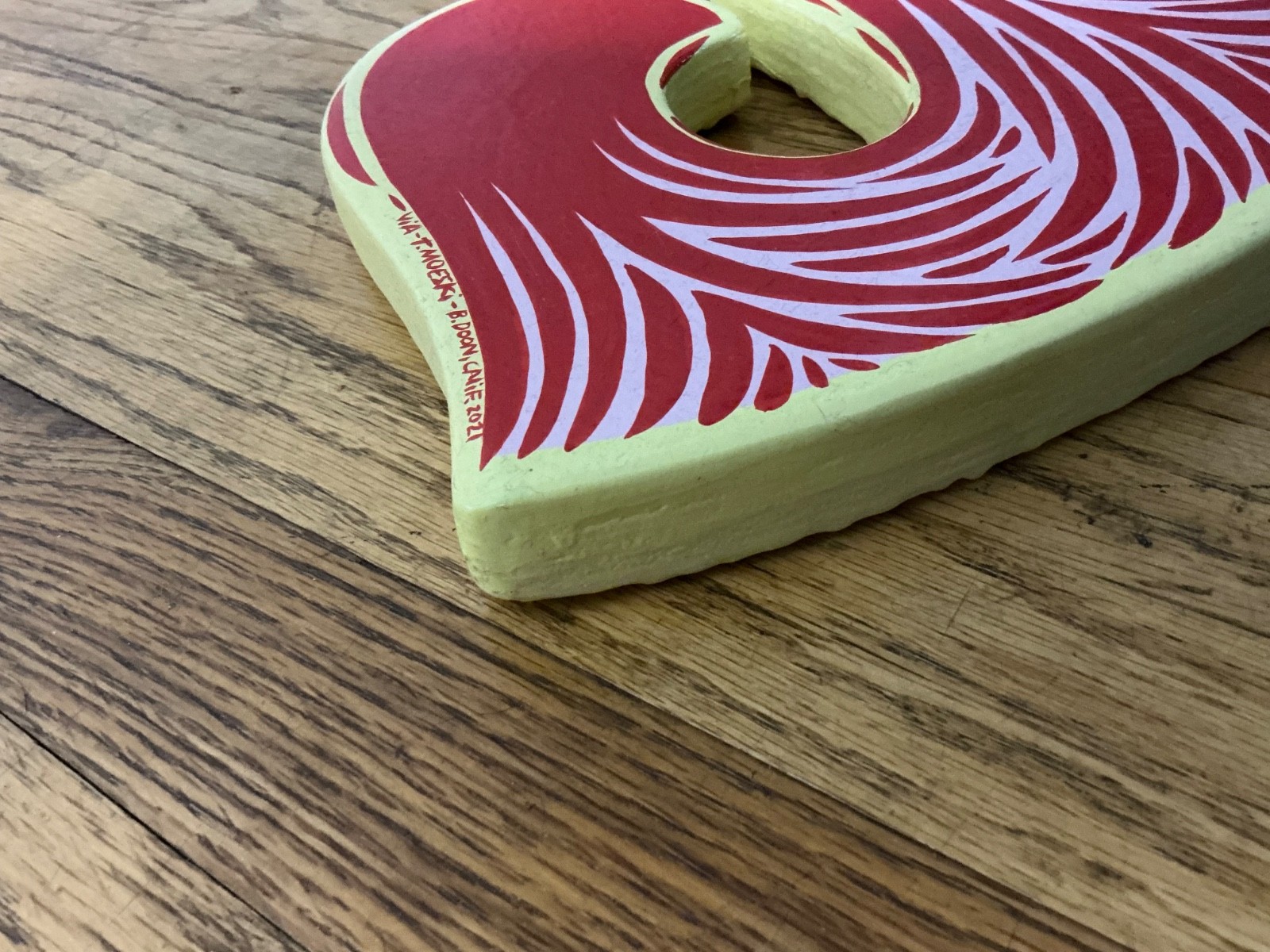 Thomas Campbell “WAVES” original painted wood (2021) Barry McGee Surf Santa Cruz