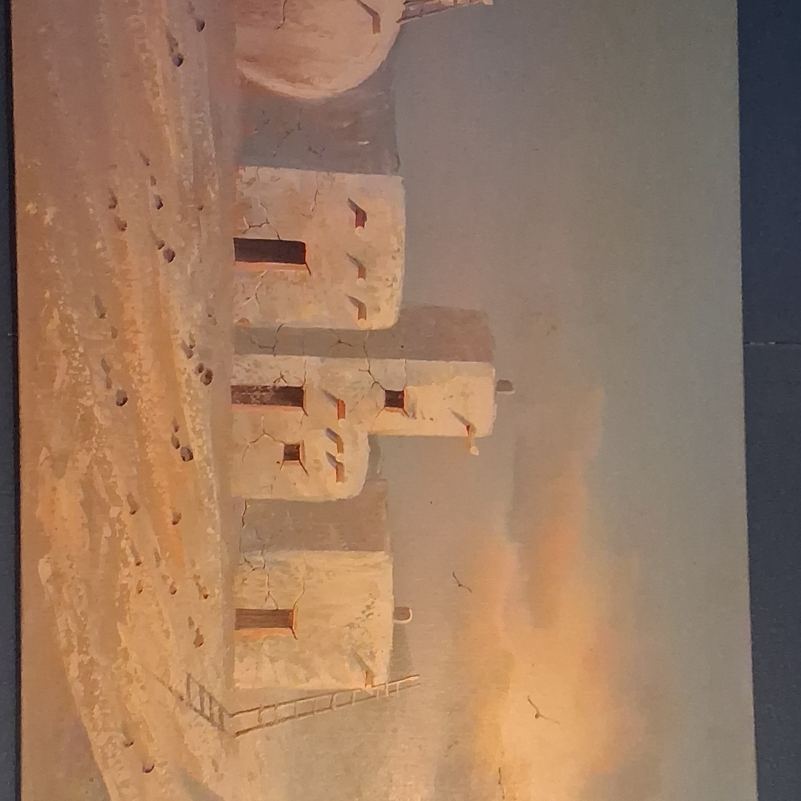 K.Mescal Signed Original Oil Painting Pueblo Dwellings