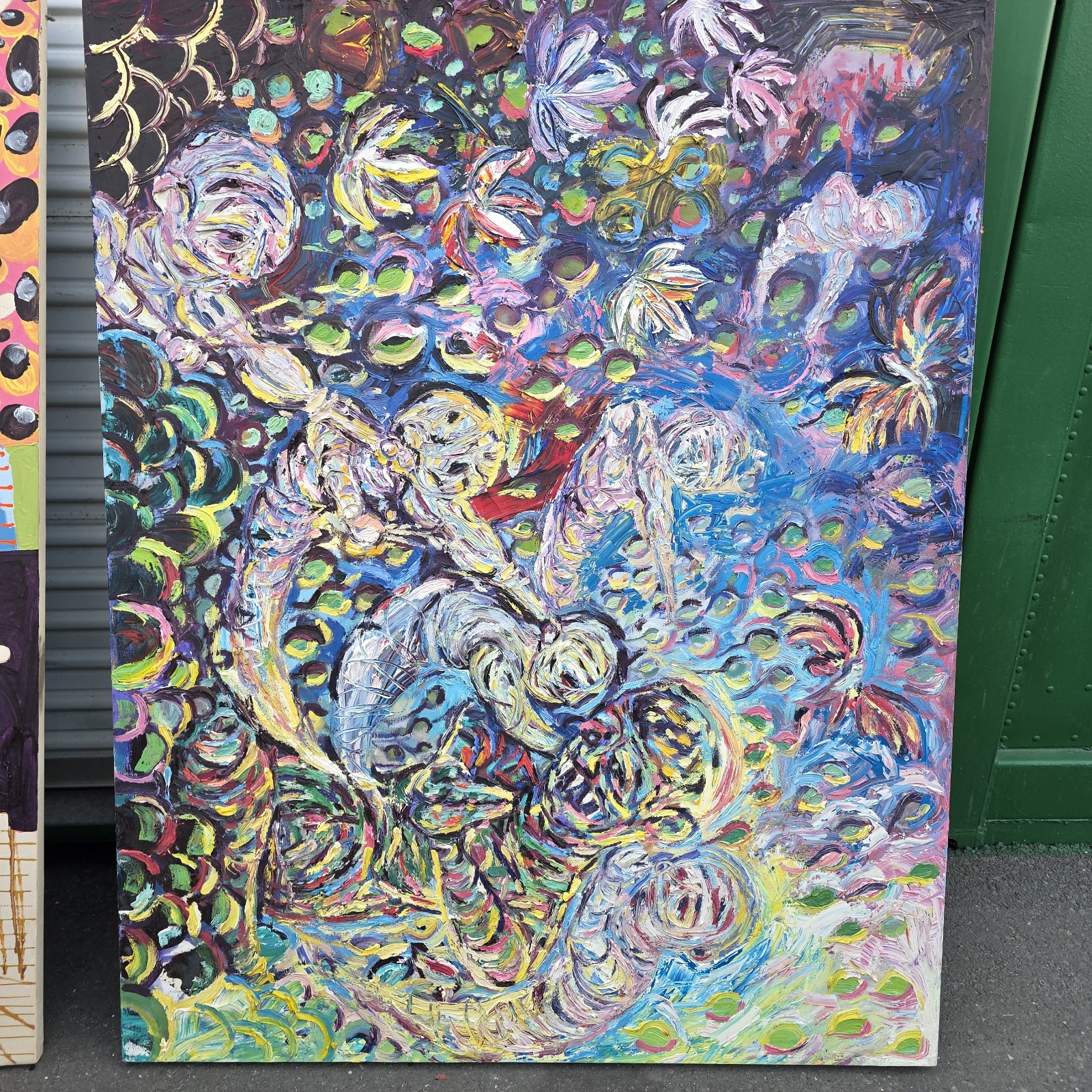 Large Multicolor Abstract Painting – Unframed Single Piece Tavarus Blackmoon