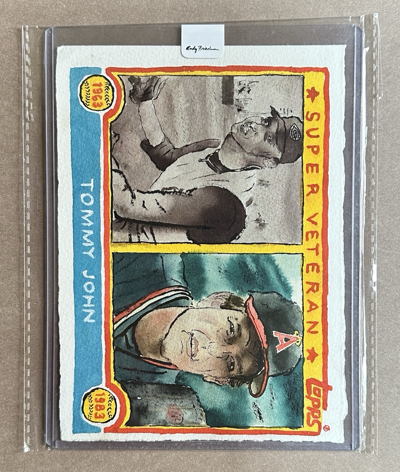 TOMMY JOHN 2021 Topps Spotlight ORIGINAL PAINTING 1/1 Variation Andy Friedman