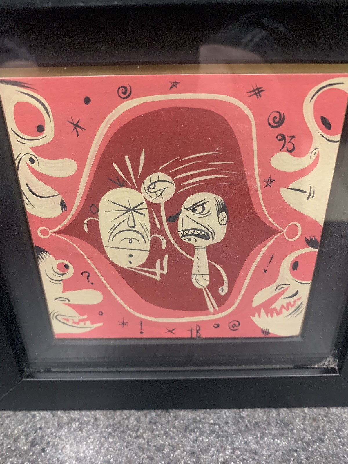 Tim Biskup Original Painting Framed – From 100 Paintings Book Beautiful Piece